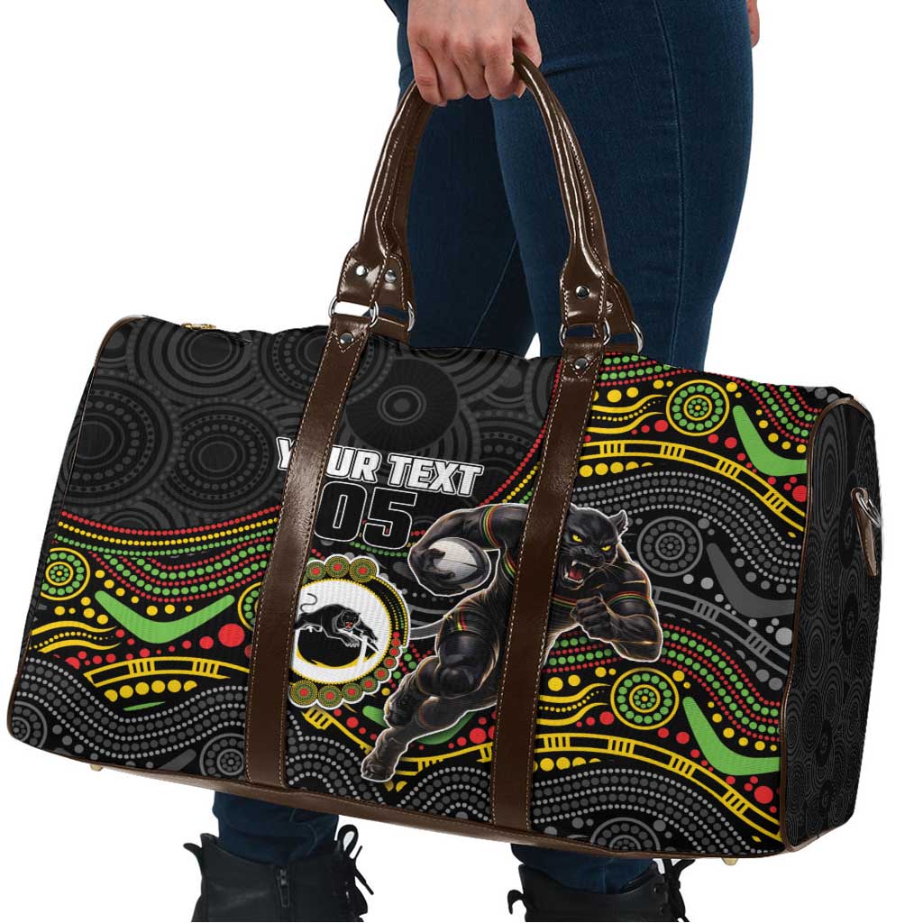 Custom Panthers Travel Bag Warrior Mascot With Aboriginal Indigenous