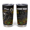 Custom Panthers Tumbler Cup Warrior Mascot With Aboriginal Indigenous