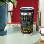 Custom Panthers Tumbler Cup Warrior Mascot With Aboriginal Indigenous