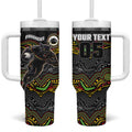Custom Panthers Tumbler With Handle Warrior Mascot With Aboriginal Indigenous