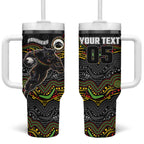 Custom Panthers Tumbler With Handle Warrior Mascot With Aboriginal Indigenous