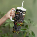 Custom Panthers Tumbler With Handle Warrior Mascot With Aboriginal Indigenous