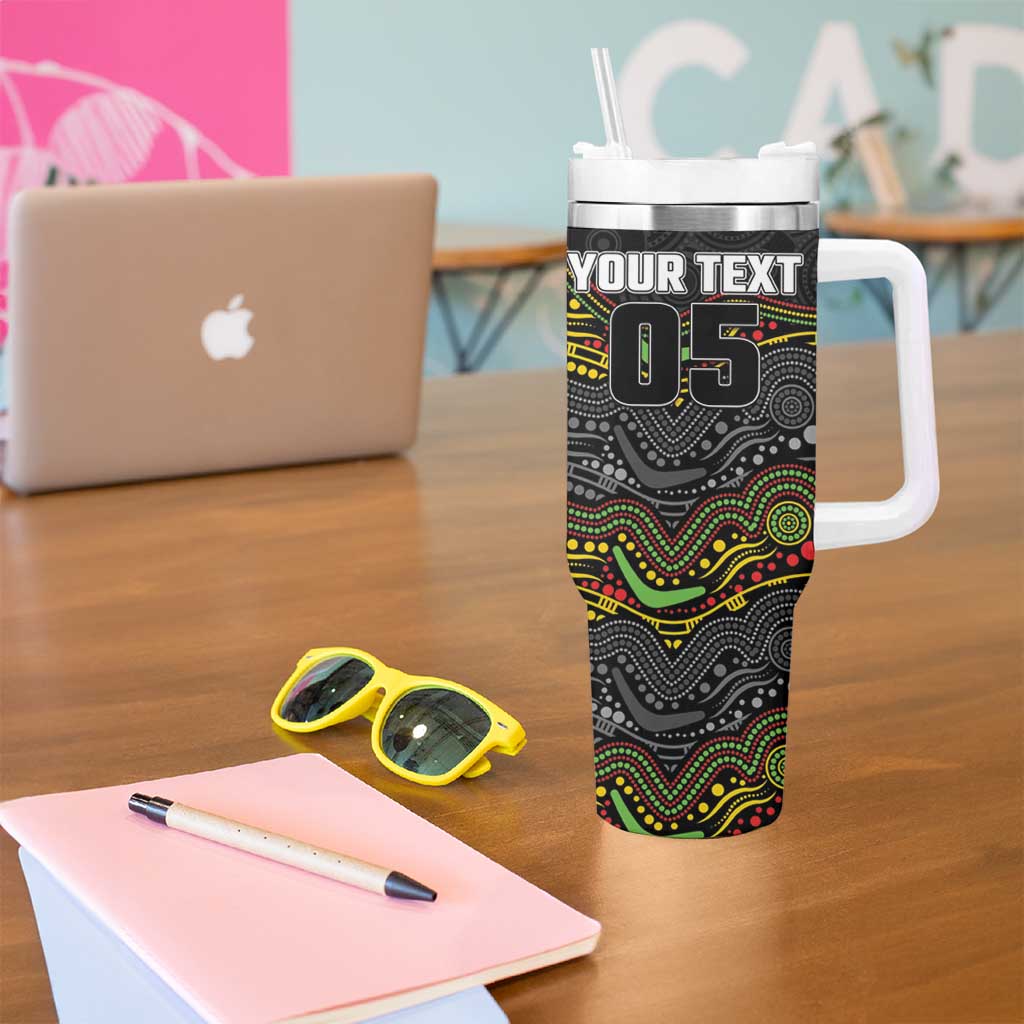 Custom Panthers Tumbler With Handle Warrior Mascot With Aboriginal Indigenous