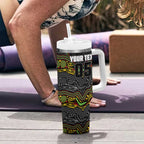 Custom Panthers Tumbler With Handle Warrior Mascot With Aboriginal Indigenous