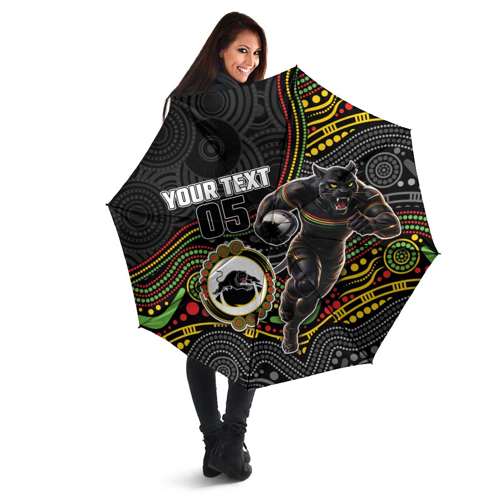 Custom Panthers Umbrella Warrior Mascot With Aboriginal Indigenous