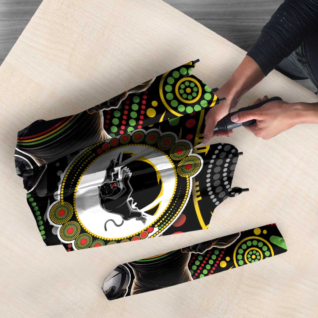 Custom Panthers Umbrella Warrior Mascot With Aboriginal Indigenous