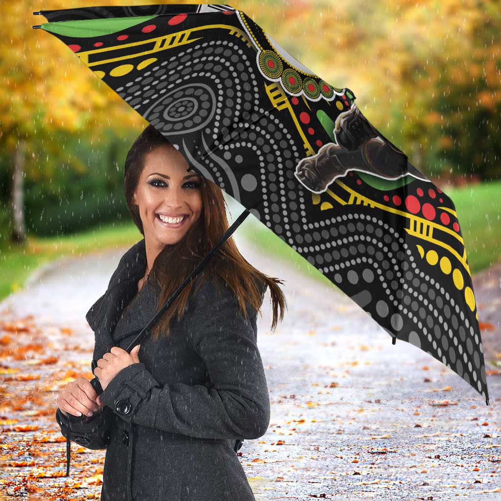 Custom Panthers Umbrella Warrior Mascot With Aboriginal Indigenous