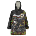 Custom Panthers Wearable Blanket Hoodie Warrior Mascot With Aboriginal Indigenous