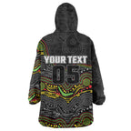 Custom Panthers Wearable Blanket Hoodie Warrior Mascot With Aboriginal Indigenous
