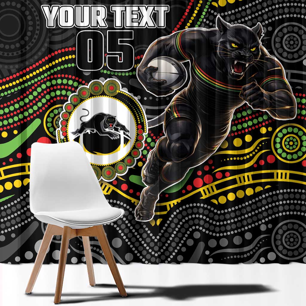 Custom Panthers Window Curtain Warrior Mascot With Aboriginal Indigenous