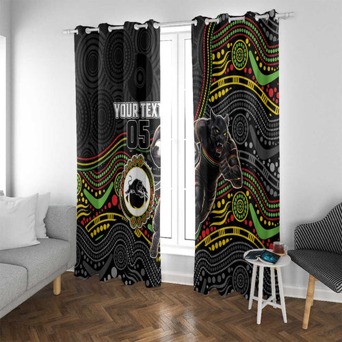 Custom Panthers Window Curtain Warrior Mascot With Aboriginal Indigenous