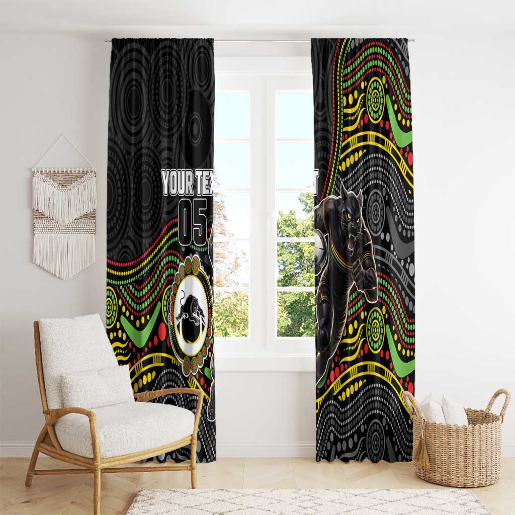 Custom Panthers Window Curtain Warrior Mascot With Aboriginal Indigenous