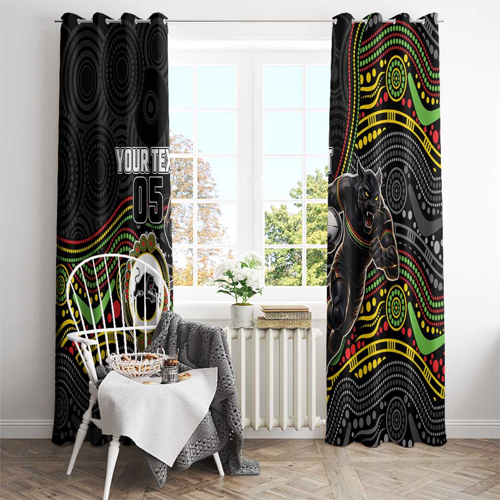Custom Panthers Window Curtain Warrior Mascot With Aboriginal Indigenous