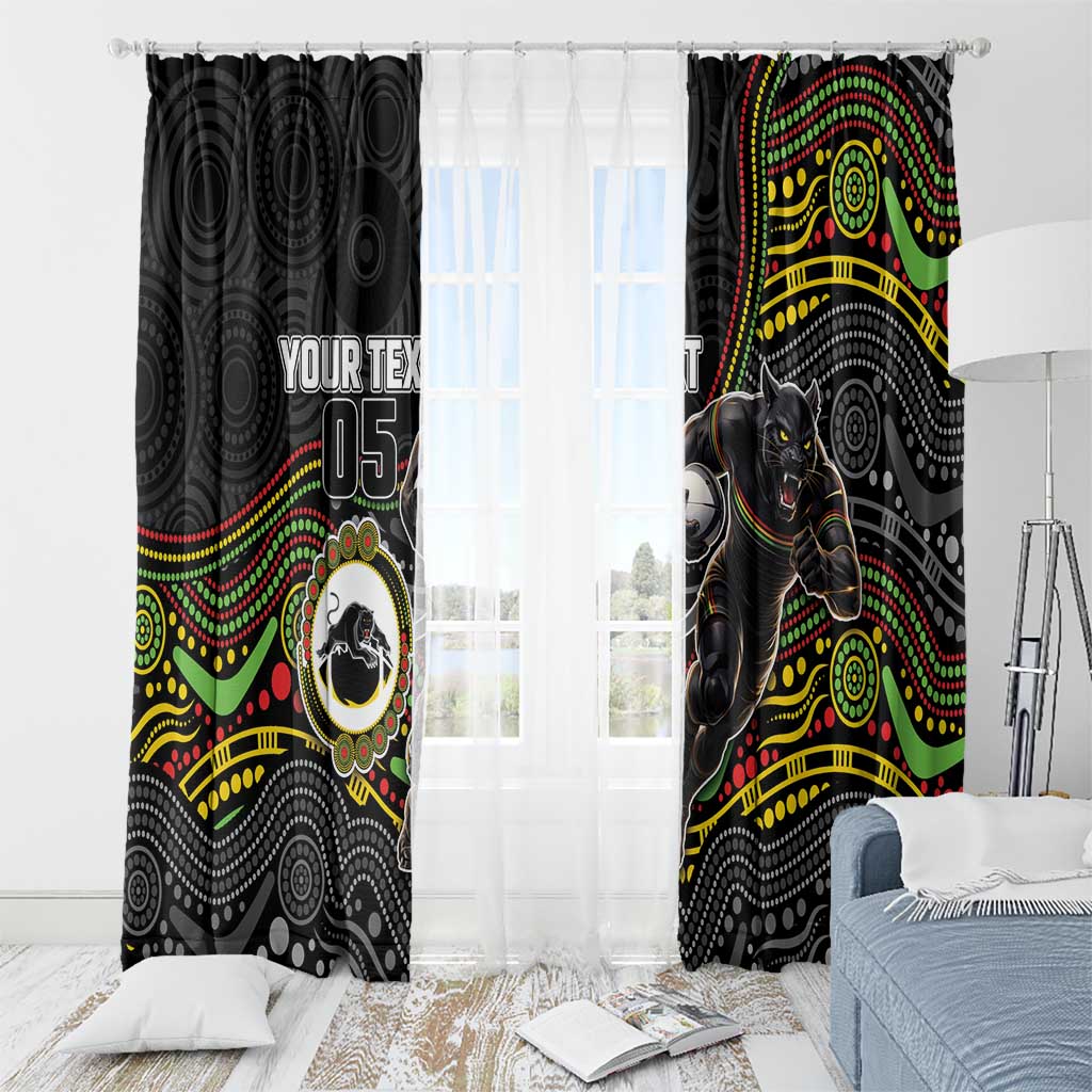 Custom Panthers Window Curtain Warrior Mascot With Aboriginal Indigenous