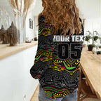 Custom Panthers Women Casual Shirt Warrior Mascot With Aboriginal Indigenous