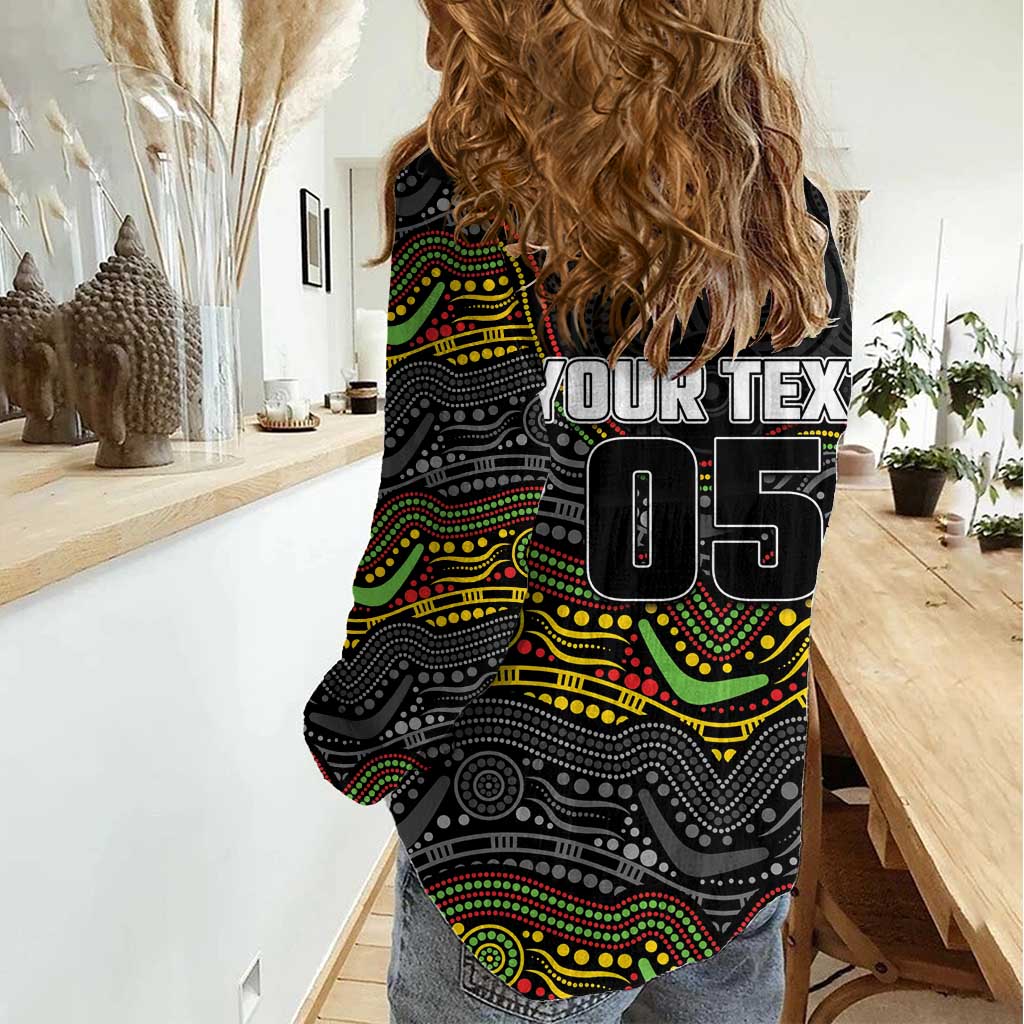 Custom Panthers Women Casual Shirt Warrior Mascot With Aboriginal Indigenous