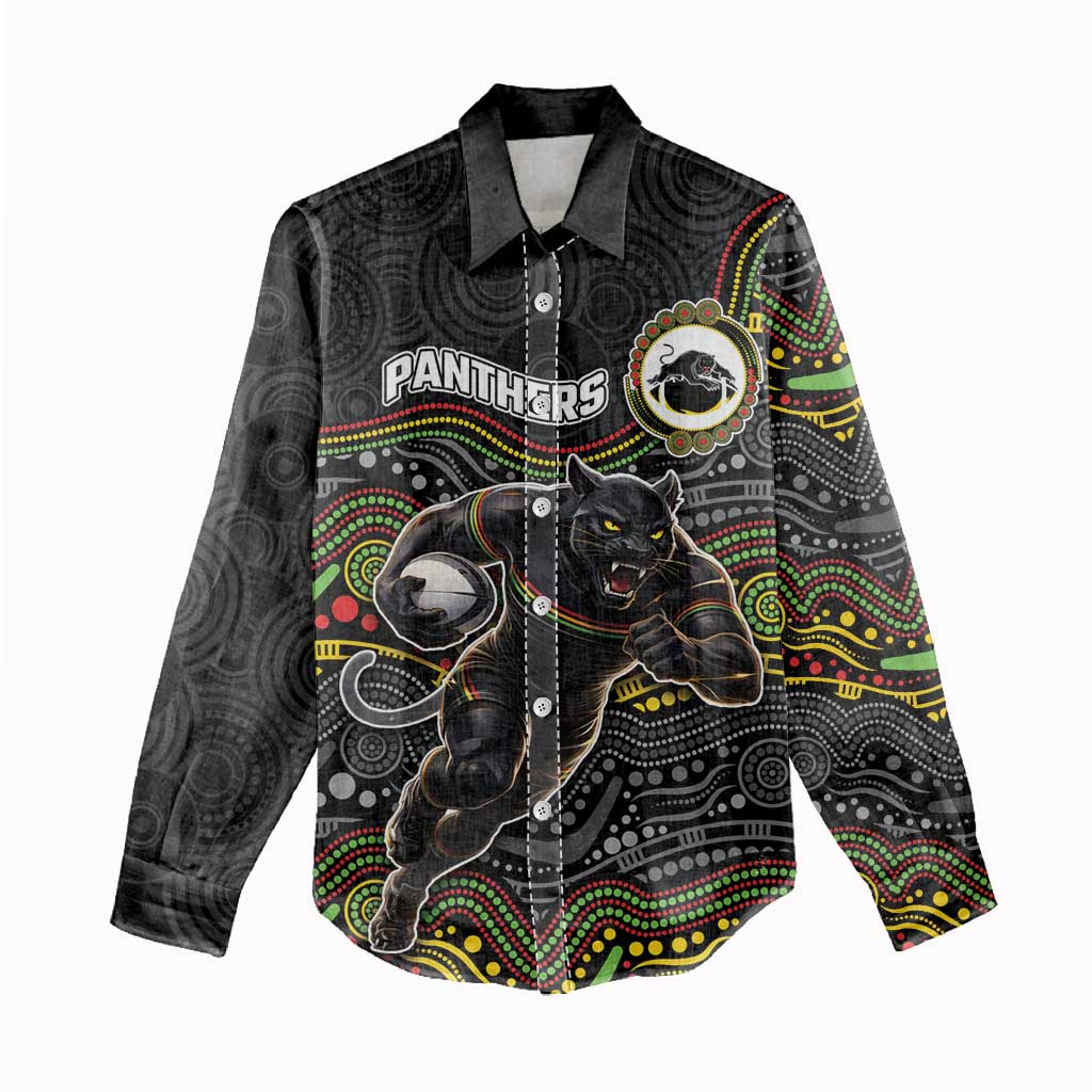 Custom Panthers Women Casual Shirt Warrior Mascot With Aboriginal Indigenous
