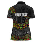 Custom Panthers Women Polo Shirt Warrior Mascot With Aboriginal Indigenous