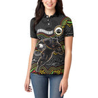 Custom Panthers Women Polo Shirt Warrior Mascot With Aboriginal Indigenous