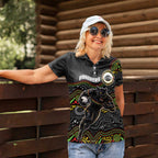 Custom Panthers Women Polo Shirt Warrior Mascot With Aboriginal Indigenous