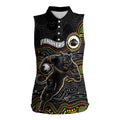 Custom Panthers Women Sleeveless Polo Shirt Warrior Mascot With Aboriginal Indigenous