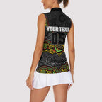 Custom Panthers Women Sleeveless Polo Shirt Warrior Mascot With Aboriginal Indigenous