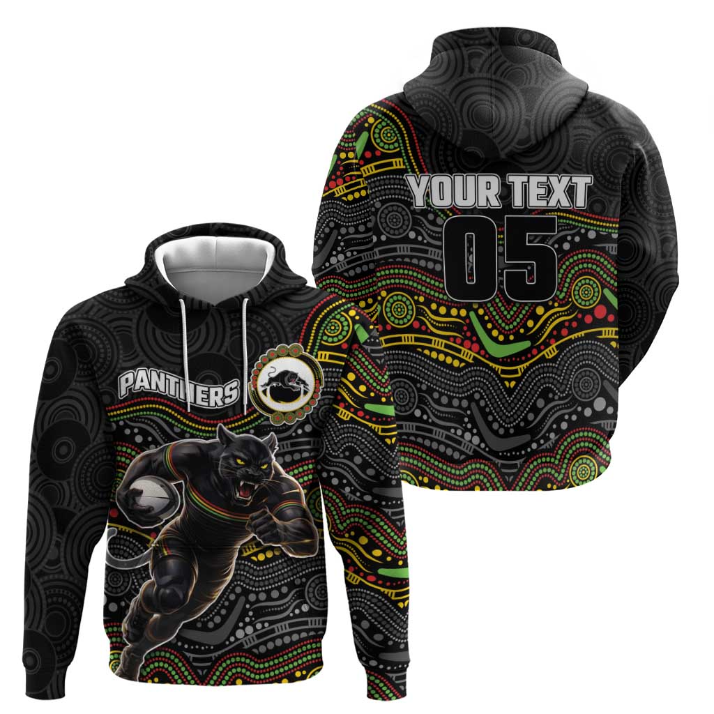 Custom Panthers Zip Hoodie Warrior Mascot With Aboriginal Indigenous