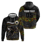 Custom Panthers Zip Hoodie Warrior Mascot With Aboriginal Indigenous