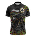 Custom Panthers Zipper Polo Shirt Warrior Mascot With Aboriginal Indigenous
