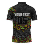 Custom Panthers Zipper Polo Shirt Warrior Mascot With Aboriginal Indigenous