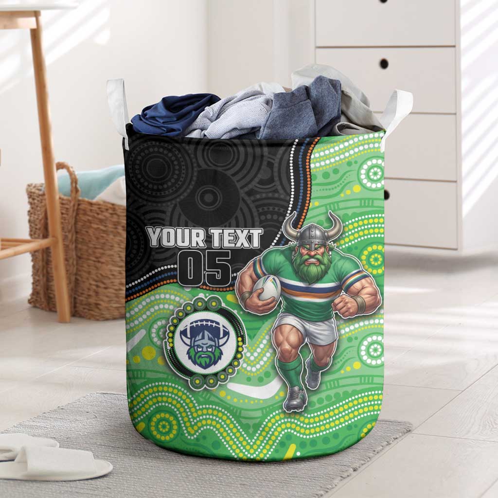 Custom Raiders Laundry Basket Viking Mascot With Aboriginal Indigenous
