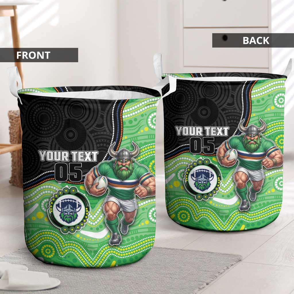 Custom Raiders Laundry Basket Viking Mascot With Aboriginal Indigenous