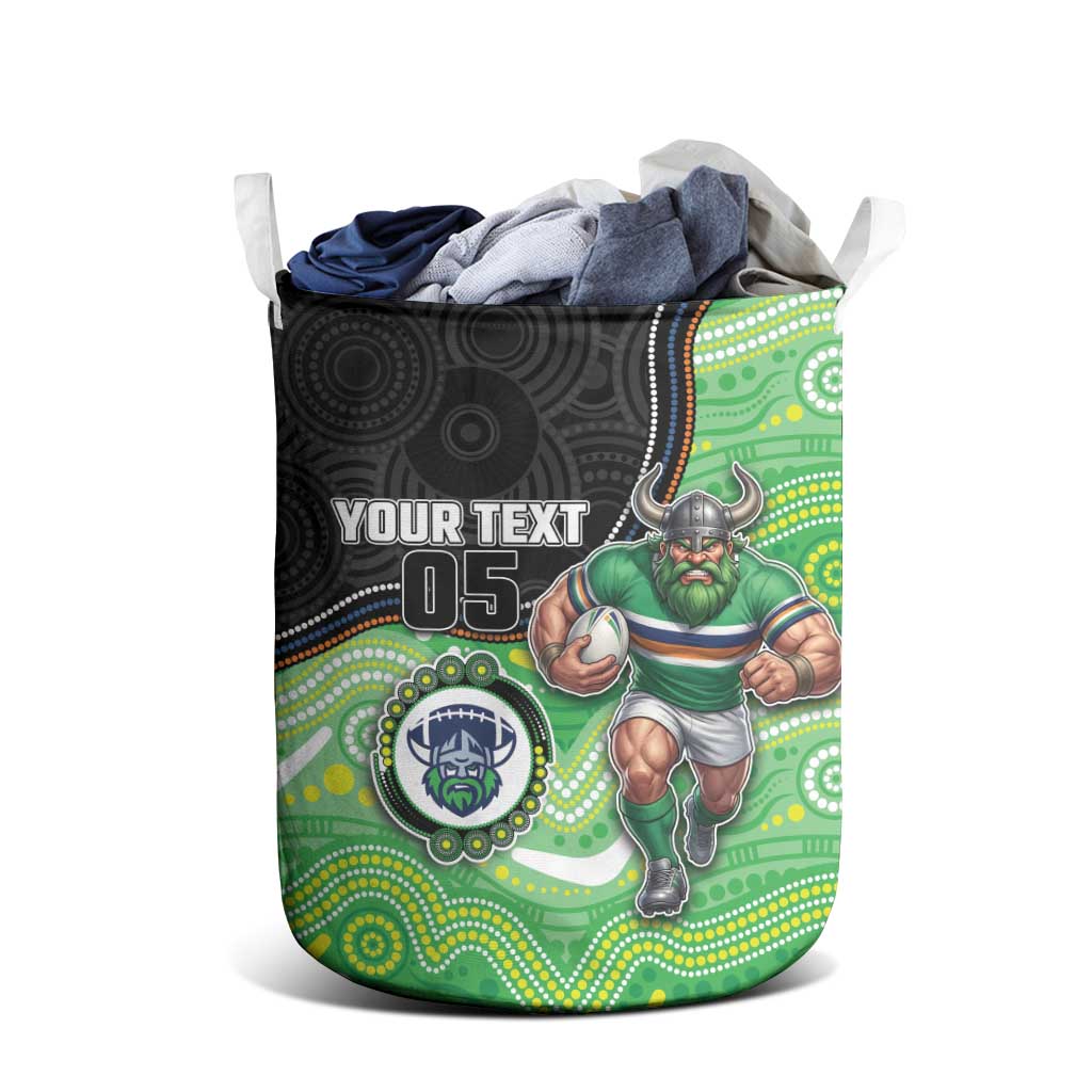 Custom Raiders Laundry Basket Viking Mascot With Aboriginal Indigenous