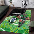 Custom Raiders Area Rug Viking Mascot With Aboriginal Indigenous