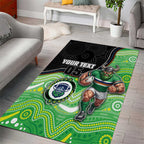 Custom Raiders Area Rug Viking Mascot With Aboriginal Indigenous