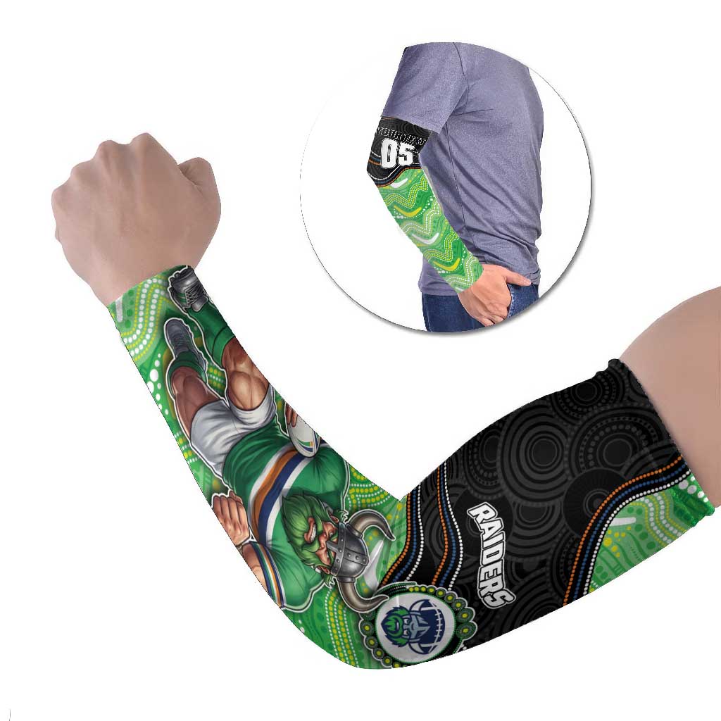 Custom Raiders Arm Sleeves Viking Mascot With Aboriginal Indigenous