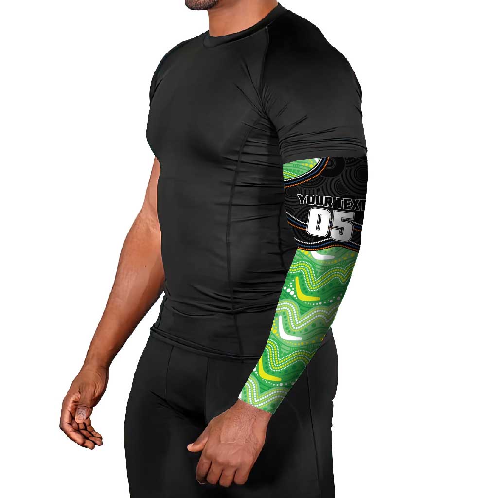 Custom Raiders Arm Sleeves Viking Mascot With Aboriginal Indigenous