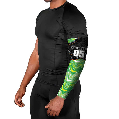 Custom Raiders Arm Sleeves Viking Mascot With Aboriginal Indigenous