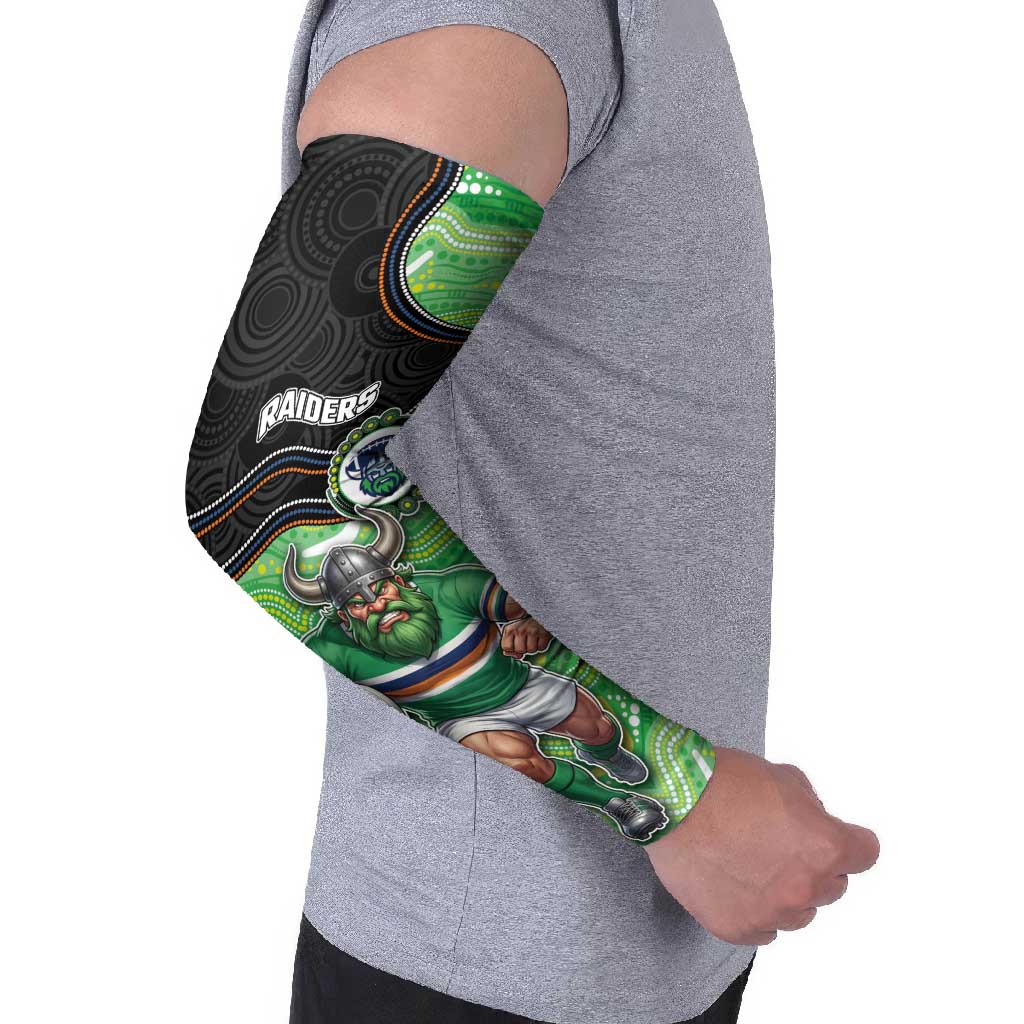 Custom Raiders Arm Sleeves Viking Mascot With Aboriginal Indigenous