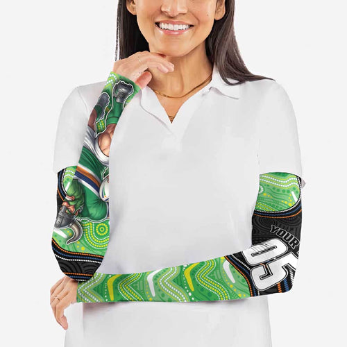 Custom Raiders Arm Sleeves Viking Mascot With Aboriginal Indigenous