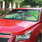 Custom Raiders Auto Sun Shade Viking Mascot With Aboriginal Indigenous