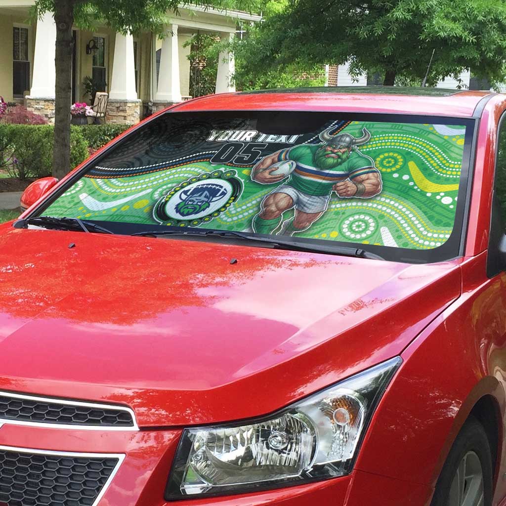 Custom Raiders Auto Sun Shade Viking Mascot With Aboriginal Indigenous