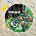 Custom Raiders Beach Blanket Viking Mascot With Aboriginal Indigenous