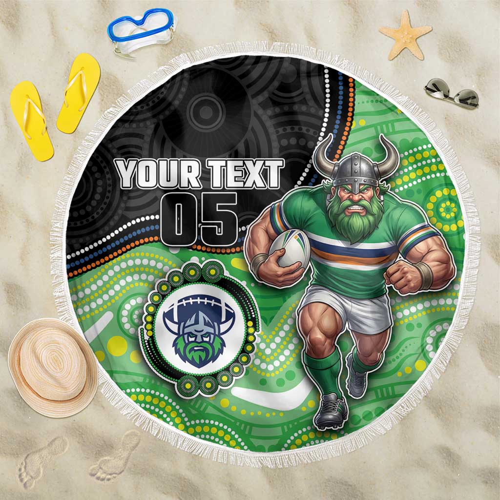 Custom Raiders Beach Blanket Viking Mascot With Aboriginal Indigenous