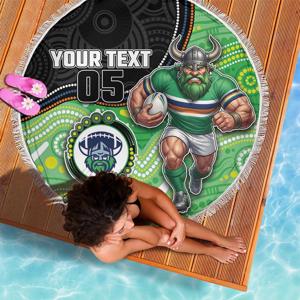 Custom Raiders Beach Blanket Viking Mascot With Aboriginal Indigenous