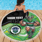 Custom Raiders Beach Blanket Viking Mascot With Aboriginal Indigenous