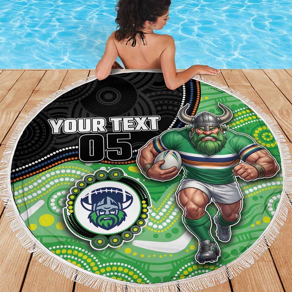 Custom Raiders Beach Blanket Viking Mascot With Aboriginal Indigenous