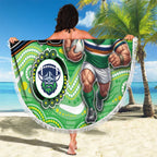 Custom Raiders Beach Blanket Viking Mascot With Aboriginal Indigenous