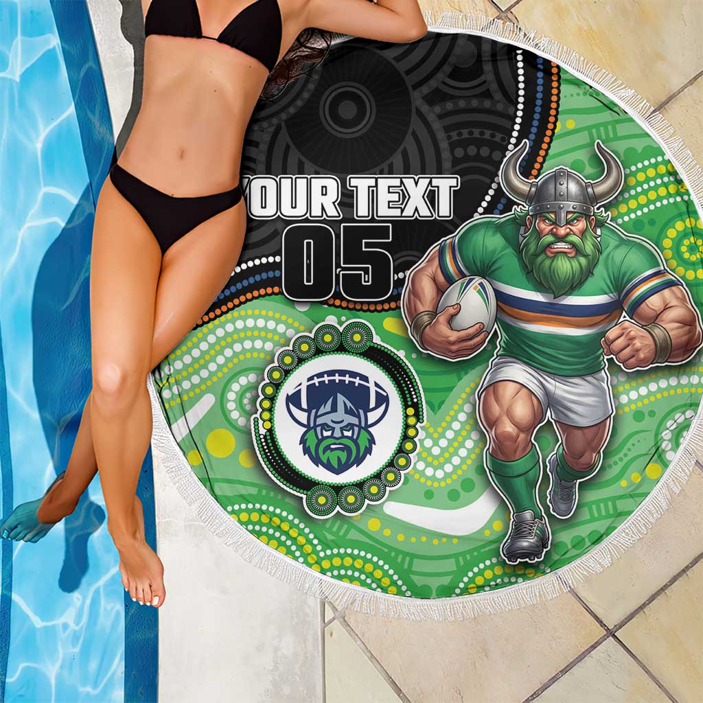 Custom Raiders Beach Blanket Viking Mascot With Aboriginal Indigenous
