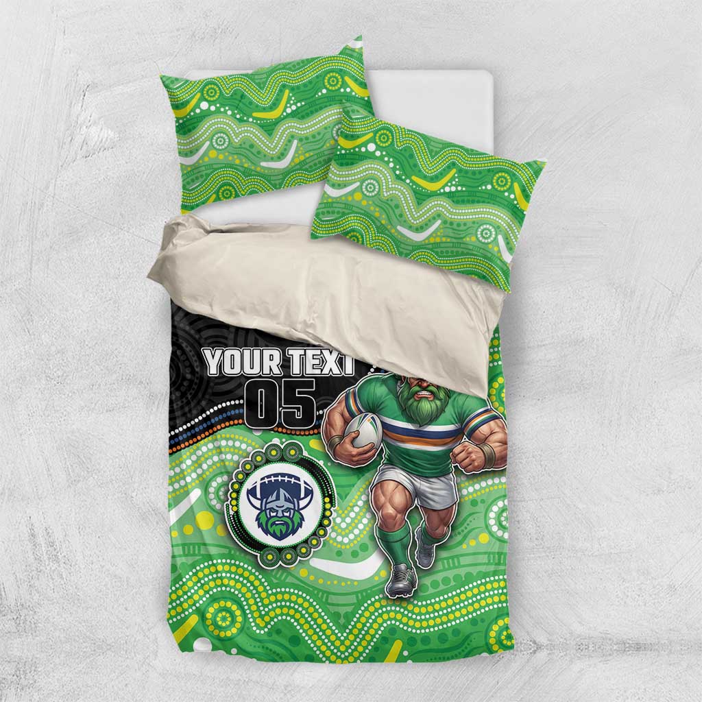 Custom Raiders Bedding Set Viking Mascot With Aboriginal Indigenous